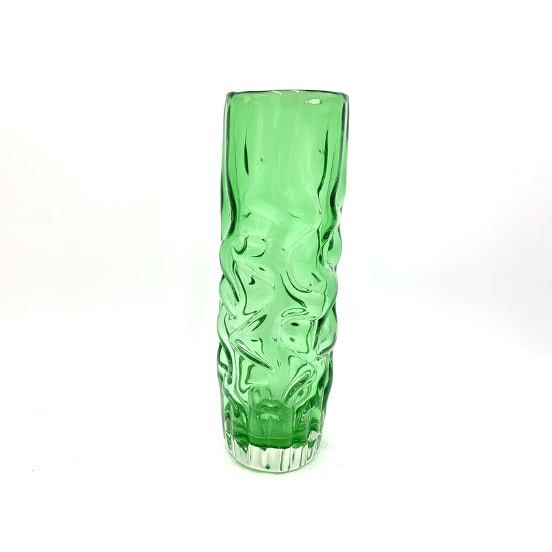 Vase et bol vert vintage par Pavel Hlava, République tchèque 1968