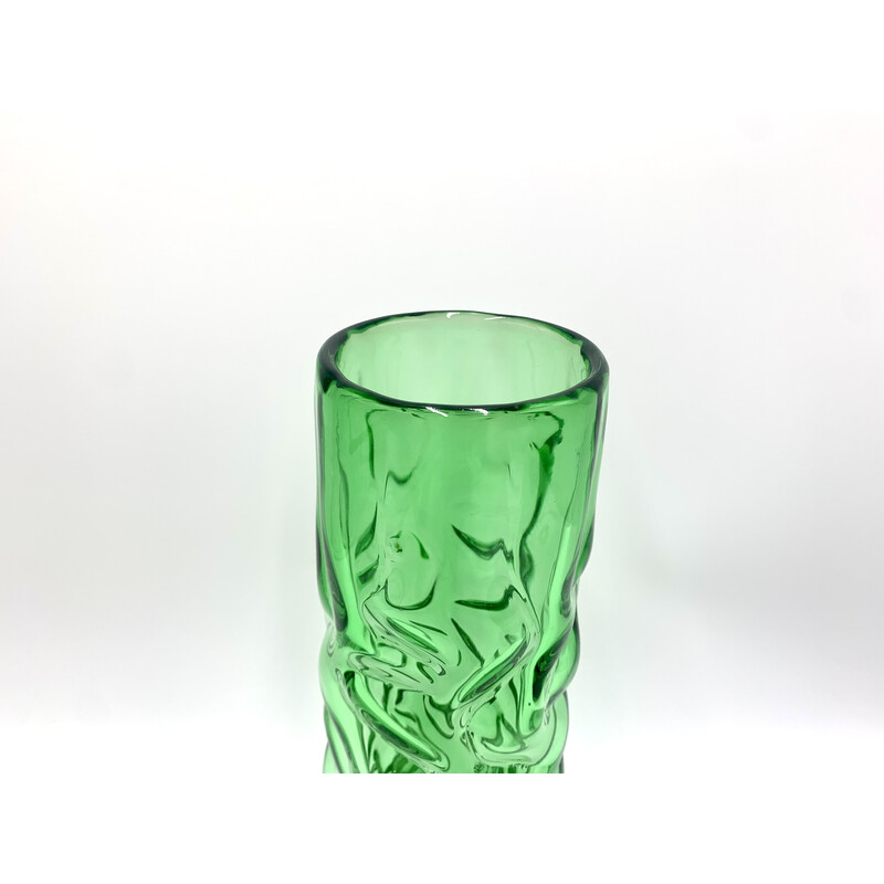 Vase et bol vert vintage par Pavel Hlava, République tchèque 1968