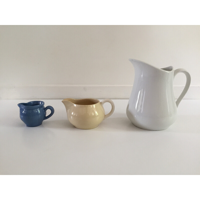 Set of 3 vintage ceramic pitchers