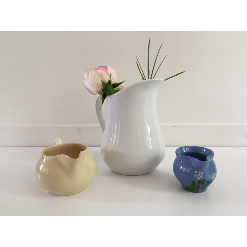 Set of 3 vintage ceramic pitchers