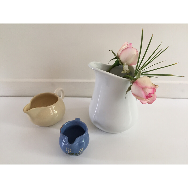 Set of 3 vintage ceramic pitchers