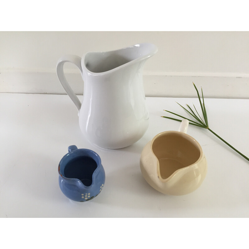 Set of 3 vintage ceramic pitchers