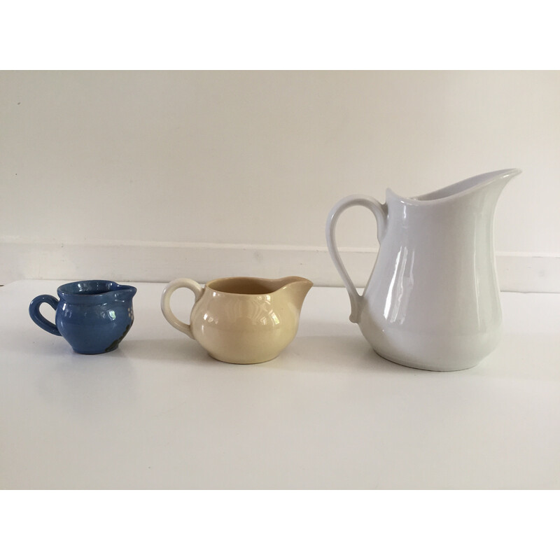 Set of 3 vintage ceramic pitchers