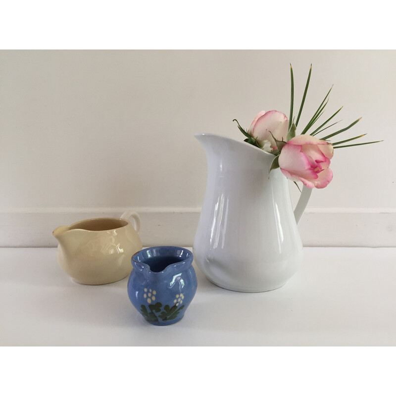 Set of 3 vintage ceramic pitchers