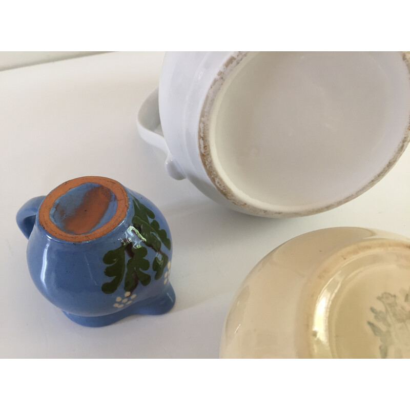 Set of 3 vintage ceramic pitchers