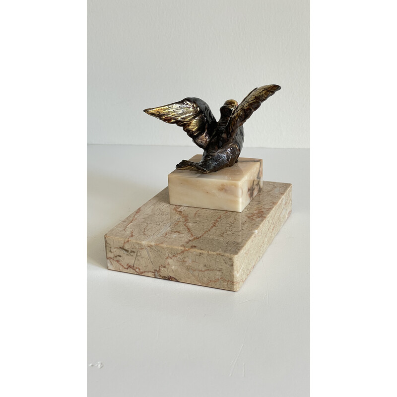 Vintage Art Deco paperweight Bird on marble