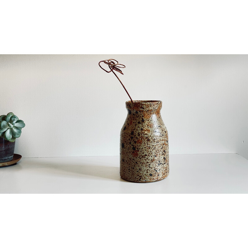 Vase vintage en grès Pyrite