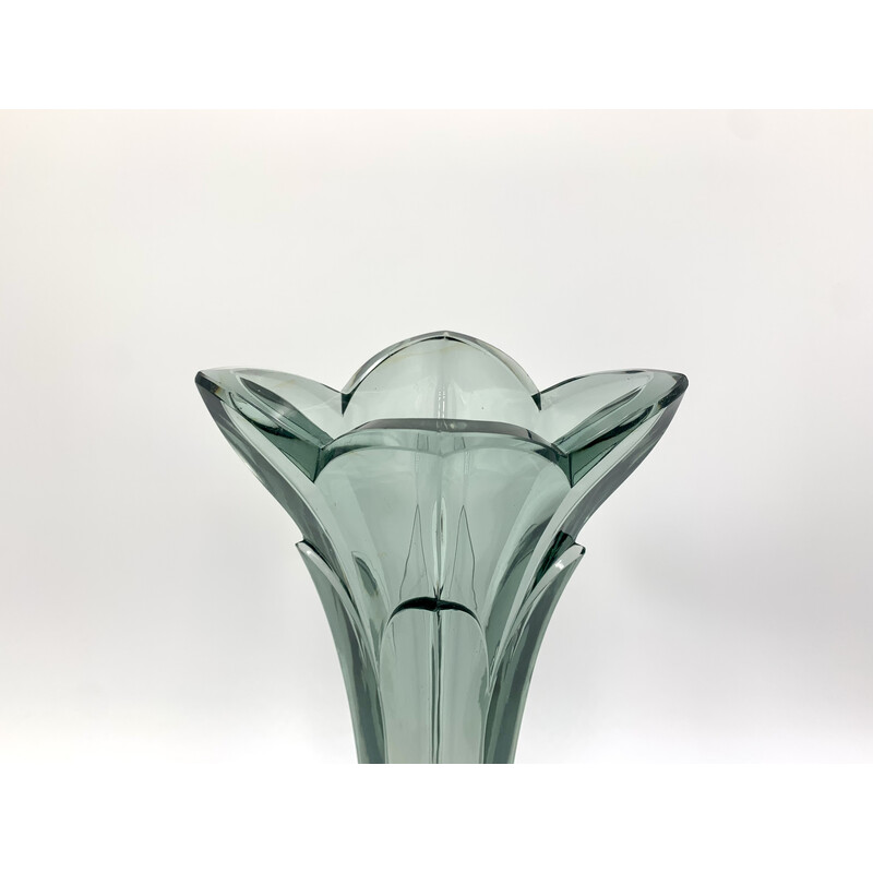 Blaue Vase im Art-Deco-Stil, Tschechische Republik 1930er Jahre