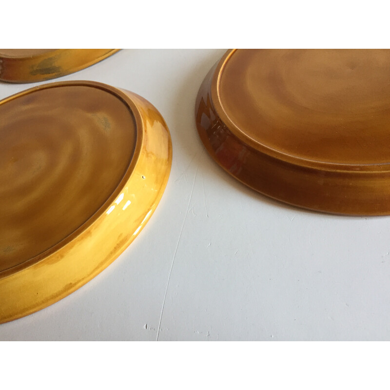 Set of 6 vintage compartmentalized plates, 1970s