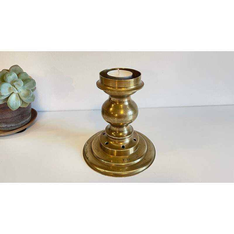 Vintage candlestick in solid brass