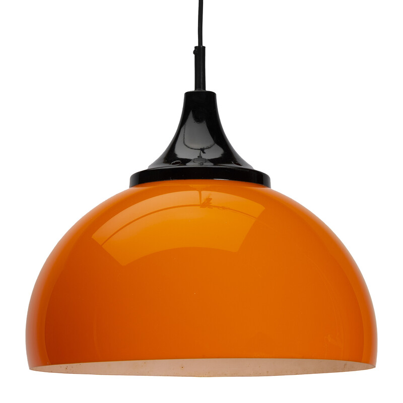 Lámpara colgante vintage naranja de la era espacial