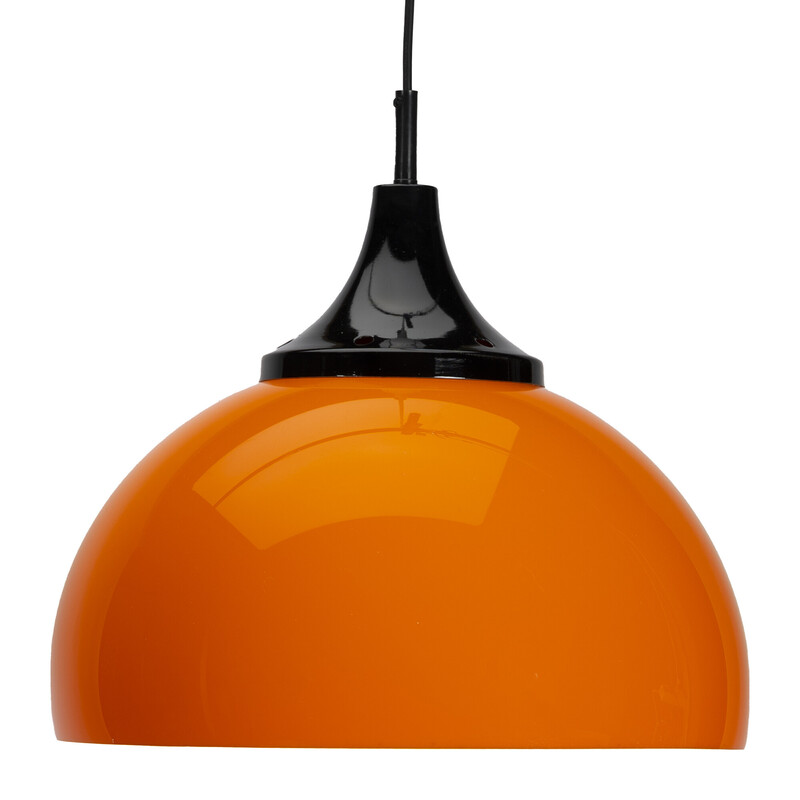 Lámpara colgante vintage naranja de la era espacial