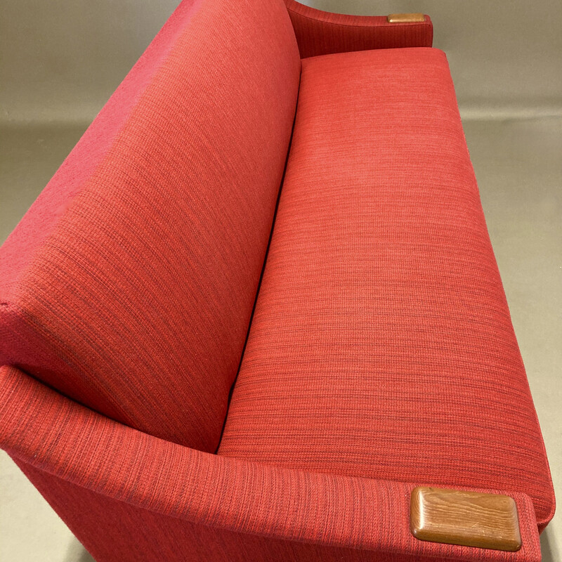 Vintage-Sofa aus Teakholz, Wolle und Seide, 1950