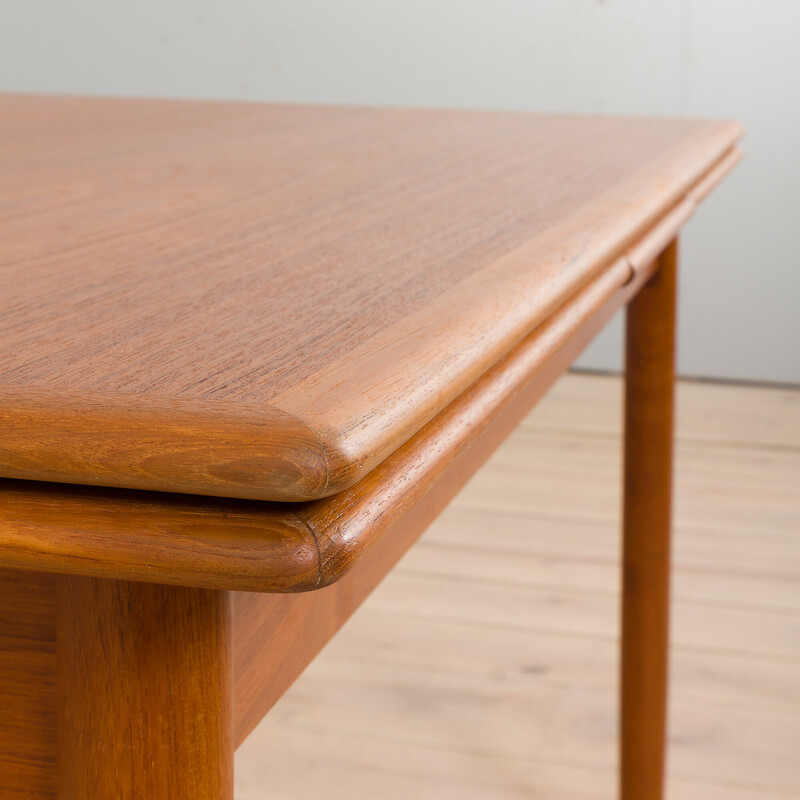 Vintage Danish rectangular extension teak dining table, 1960s