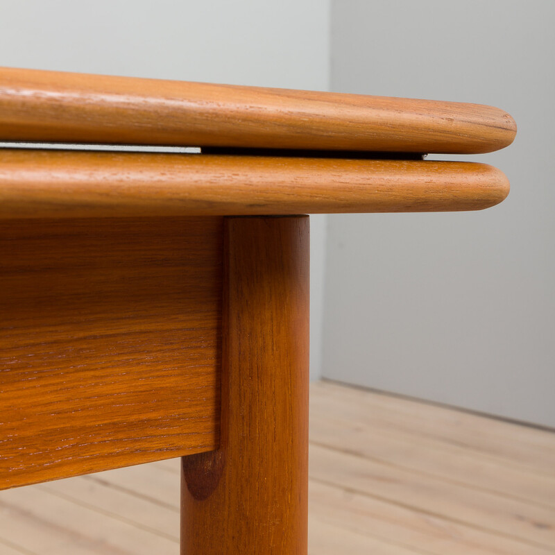 Vintage Danish rectangular extension teak dining table, 1960s