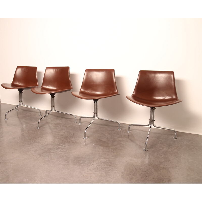 Set of 4 vintage swivel desk chairs model Bo611 by Fabricius and Kastholm for Bo-Ex, Denmark 1960s