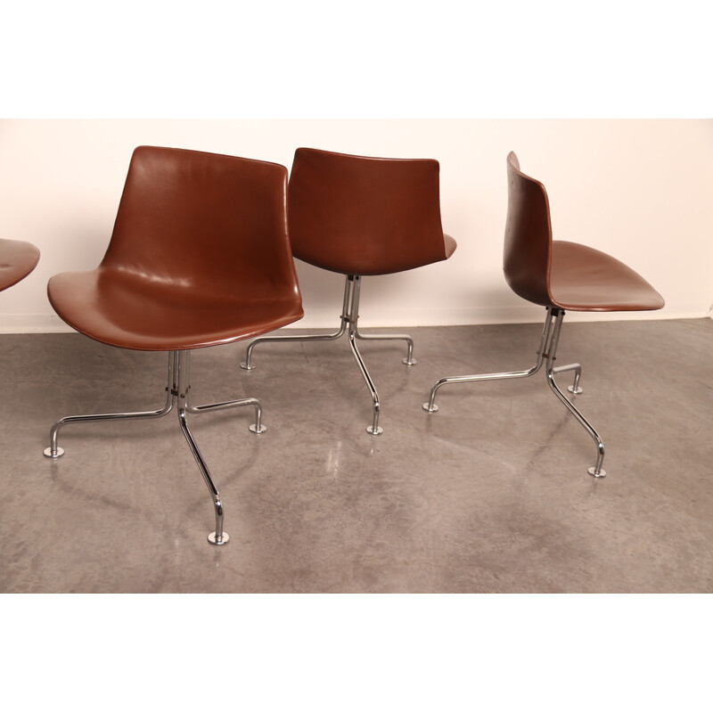 Set of 4 vintage swivel desk chairs model Bo611 by Fabricius and Kastholm for Bo-Ex, Denmark 1960s