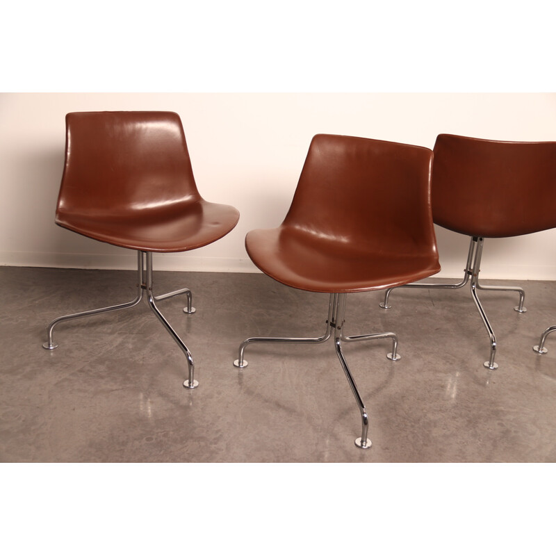 Set of 4 vintage swivel desk chairs model Bo611 by Fabricius and Kastholm for Bo-Ex, Denmark 1960s