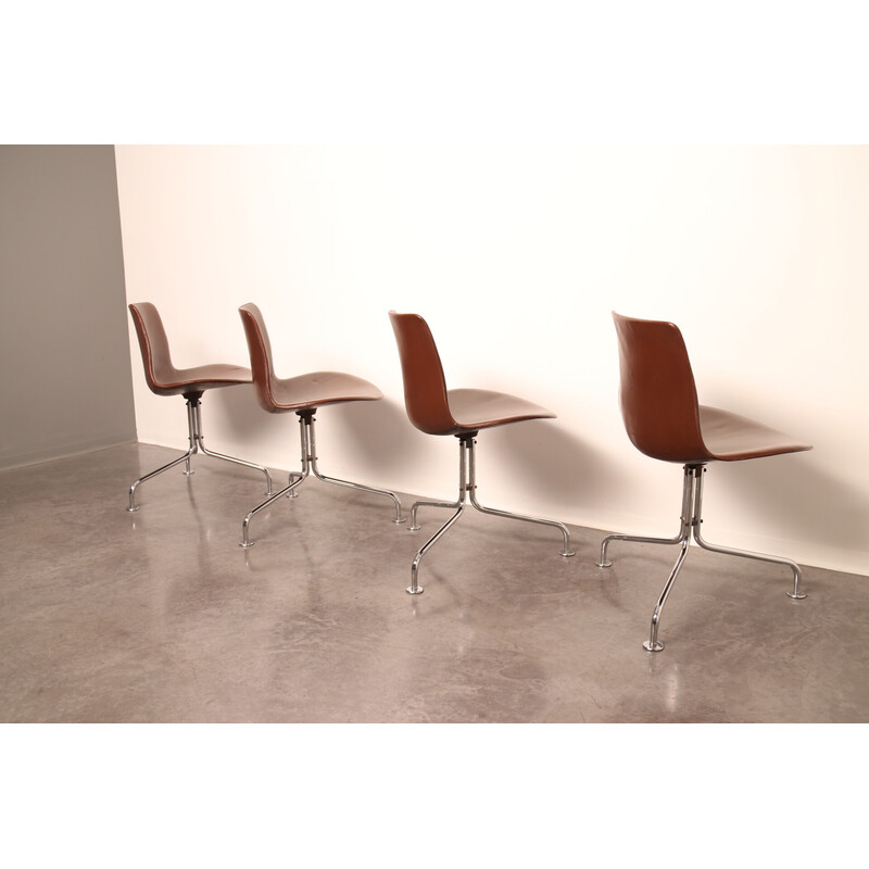 Set of 4 vintage swivel desk chairs model Bo611 by Fabricius and Kastholm for Bo-Ex, Denmark 1960s