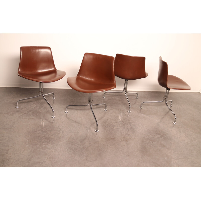 Set of 4 vintage swivel desk chairs model Bo611 by Fabricius and Kastholm for Bo-Ex, Denmark 1960s