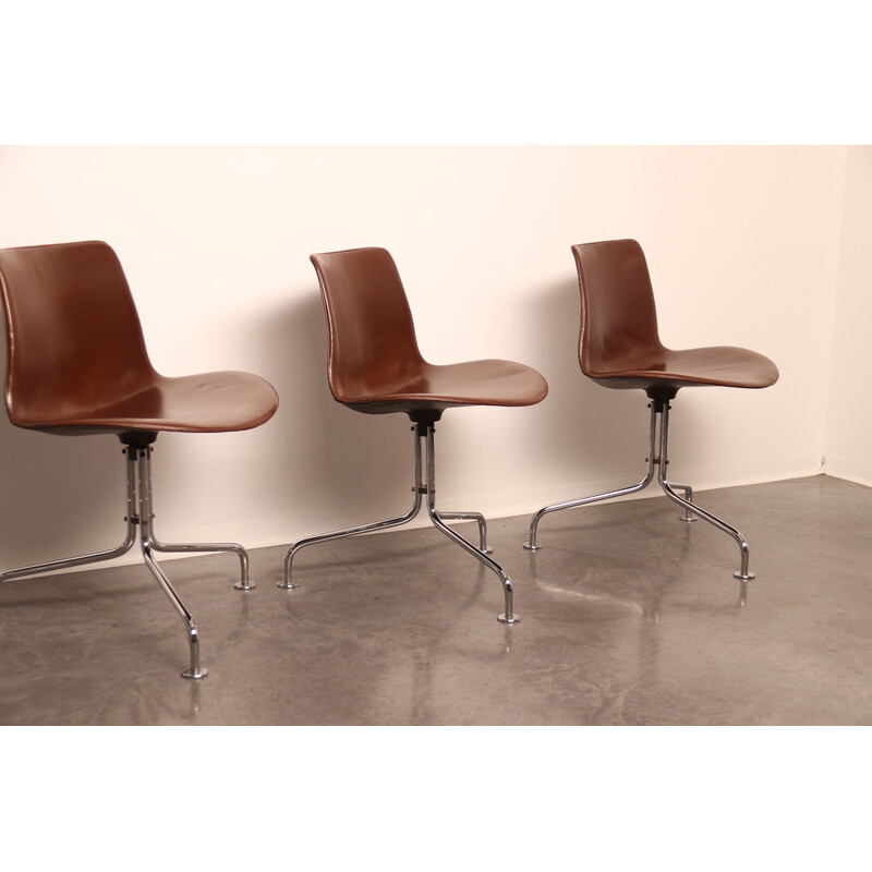 Set of 4 vintage swivel desk chairs model Bo611 by Fabricius and Kastholm for Bo-Ex, Denmark 1960s