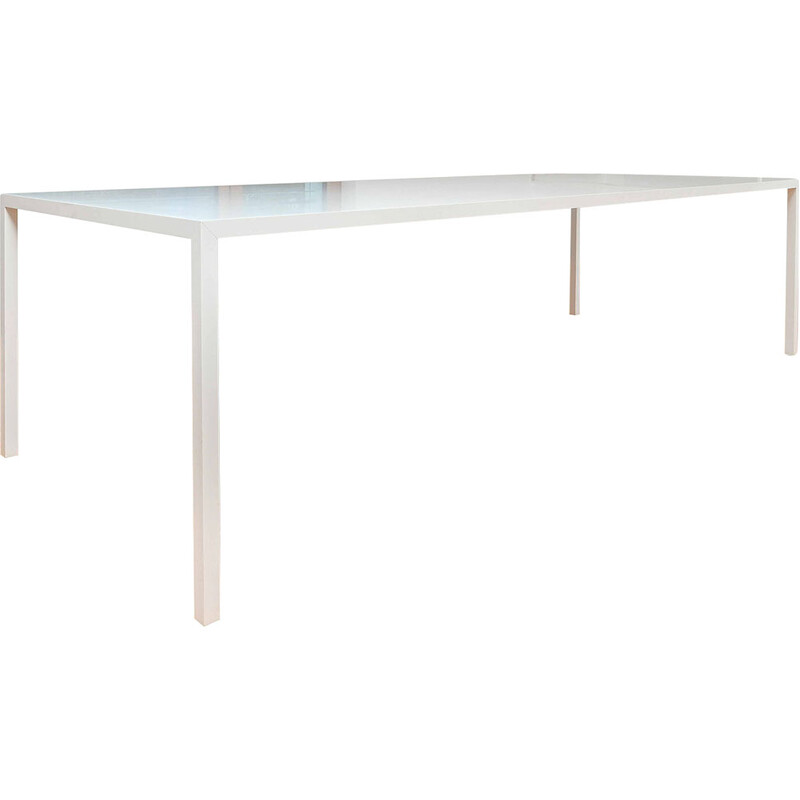Table vintage Tense en acier laqué blanc et aluminium par P. & M. Cazzanigra, 2009