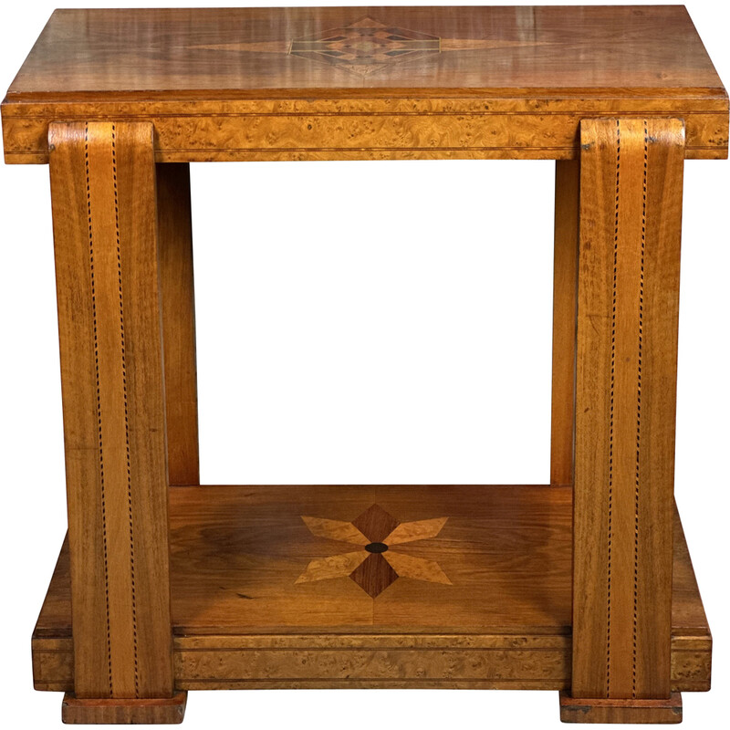 Mesa auxiliar de madera Art Deco vintage