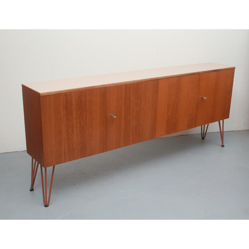 Enfilade vintage en teck et formica, 1960