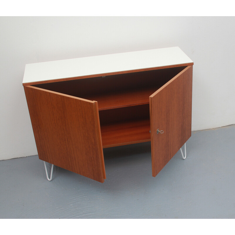 Vintage Beistelltisch aus Teakholz und Formica, 1960er Jahre