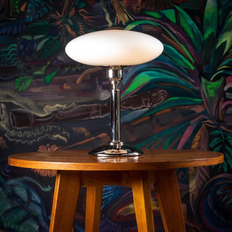 Lampe de table ovale Art Déco vintage