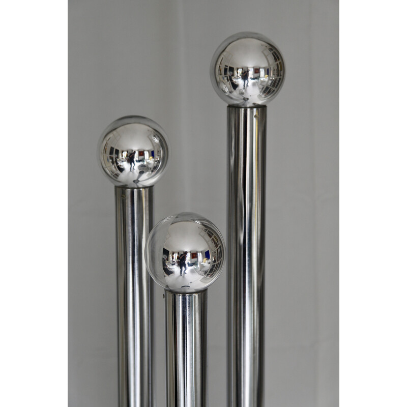 Vintage three-rod chrome-plated metal floor lamp by Habico, Finland 1960-1970