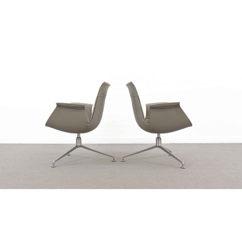 Pair of vintage Fk lounge armchairs by Preben Fabricius and Jorgen Kastholm for Walter Knoll, 1960s