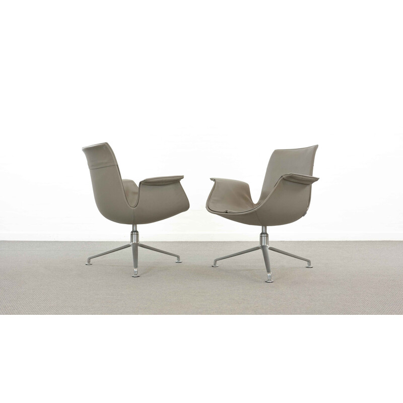 Paire de fauteuils lounge vintage Fk par Preben Fabricius et Jorgen Kastholm pour Walter Knoll, 1960