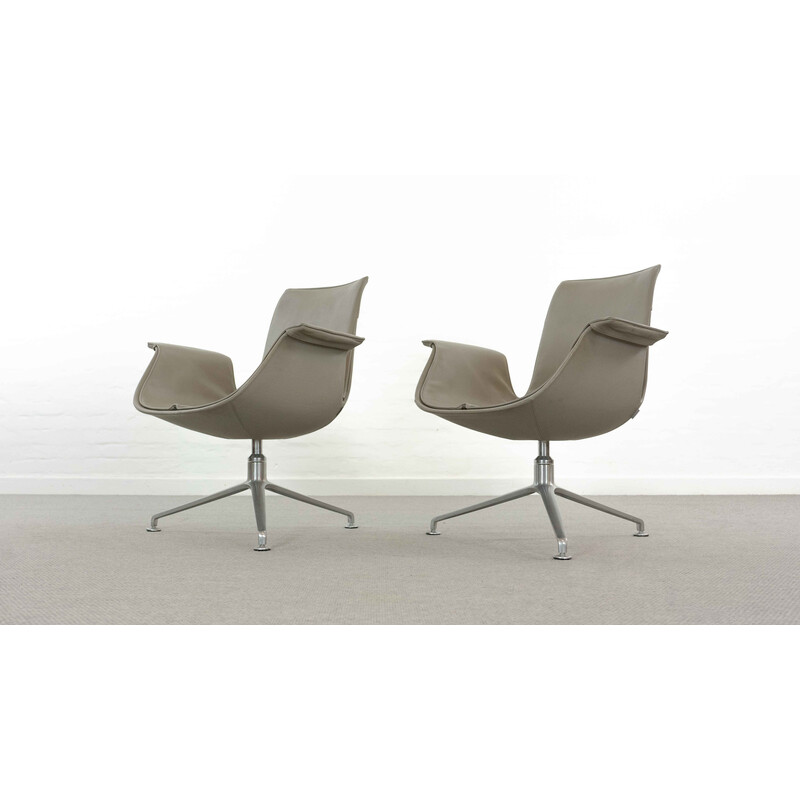 Pair of vintage Fk lounge armchairs by Preben Fabricius and Jorgen Kastholm for Walter Knoll, 1960s