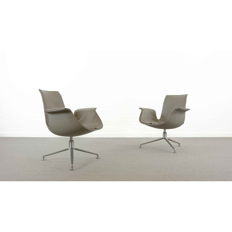 Paar vintage Fk lounge fauteuils van Preben Fabricius en Jorgen Kastholm voor Walter Knoll, jaren 1960.