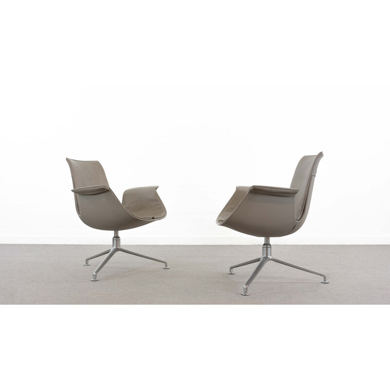 Pair of vintage Fk lounge armchairs by Preben Fabricius and Jorgen Kastholm for Walter Knoll, 1960s