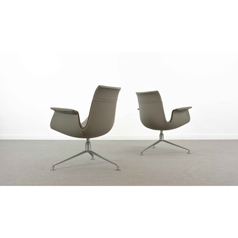 Pair of vintage Fk lounge armchairs by Preben Fabricius and Jorgen Kastholm for Walter Knoll, 1960s