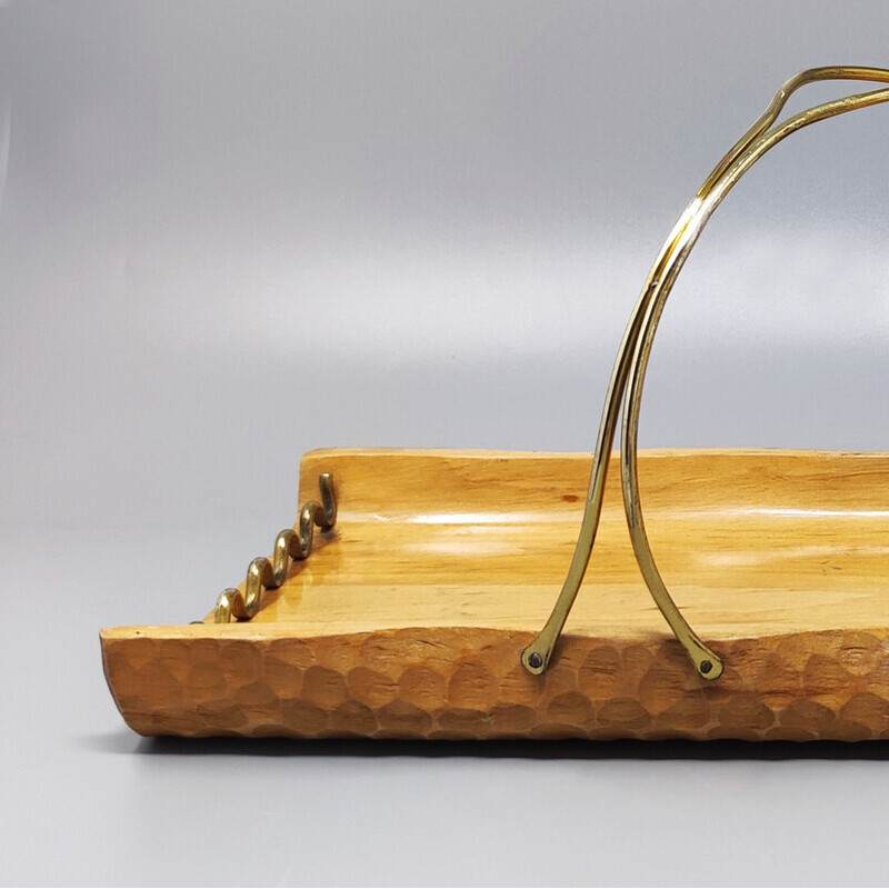Vintage bamboo tray by Aldo Tura for Macabo, Italy 1960s