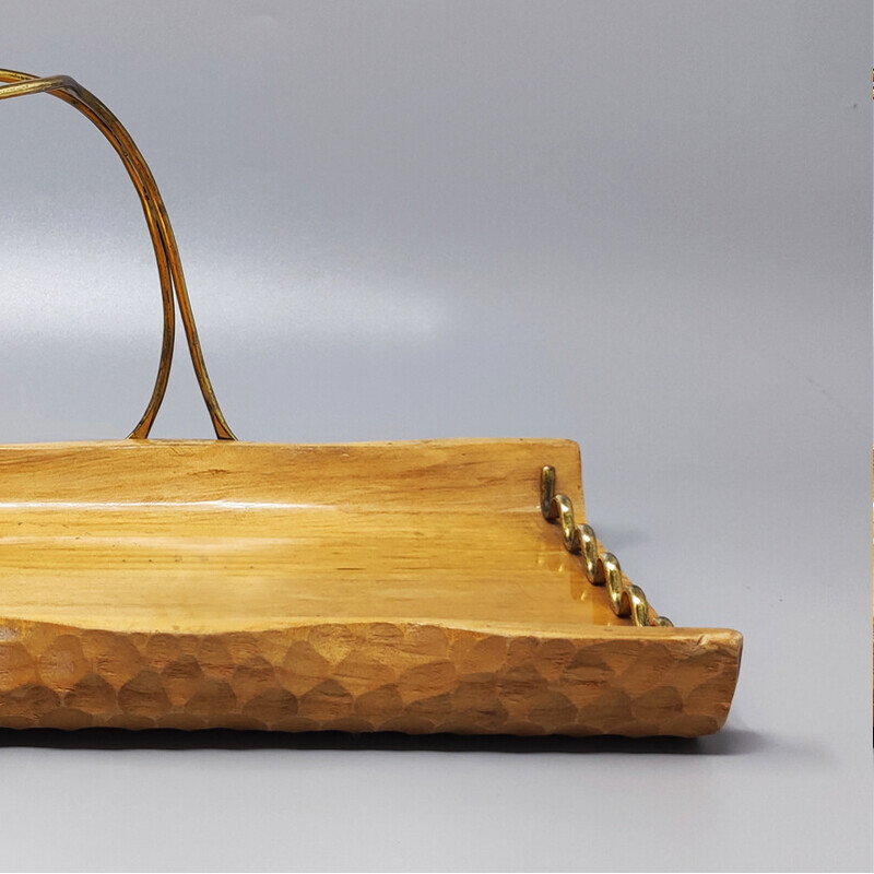 Vintage bamboo tray by Aldo Tura for Macabo, Italy 1960s