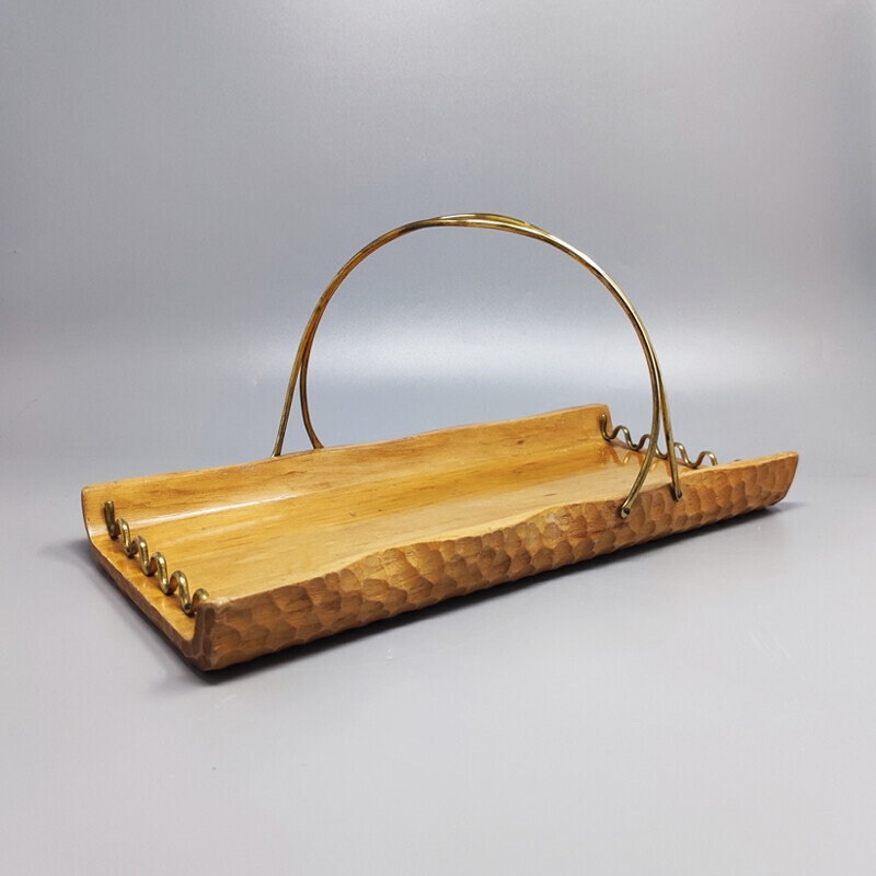 Vintage bamboo tray by Aldo Tura for Macabo, Italy 1960s