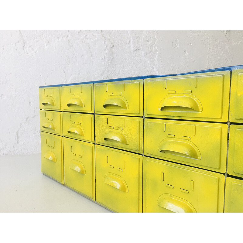 Set of vintage drawers in green-yellow