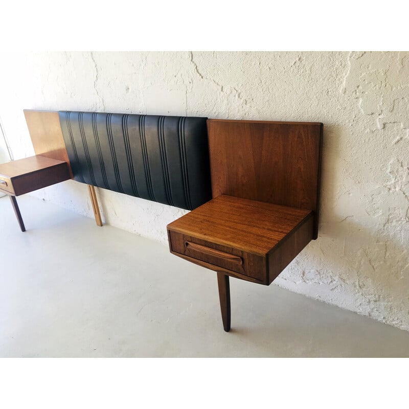 Vintage teak headboard, Denmark 1960s