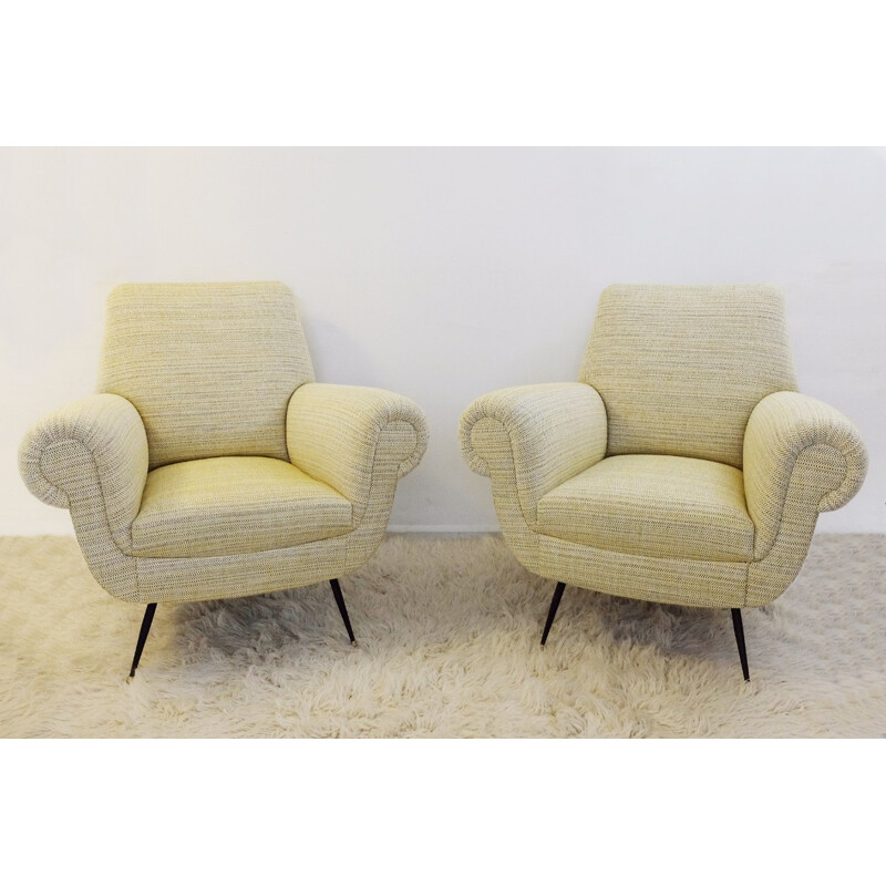 Pair of Italian Armchairs, Gigi Radice - 1950s