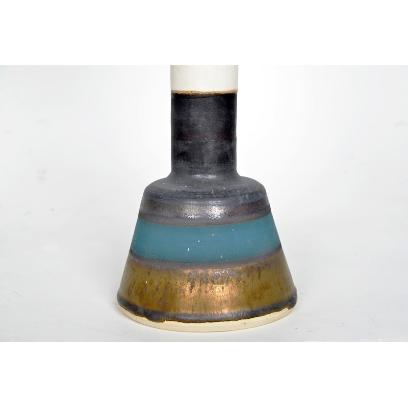 Vintage stoneware "pagoda pot" pottery by Alan Ashpool, England 1970s