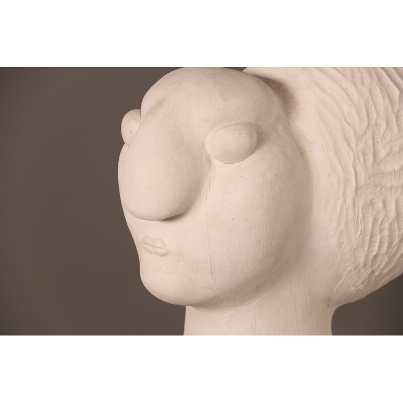 Vintage wooden sculpture "Leontine"  by Claudio Di Placido, France
