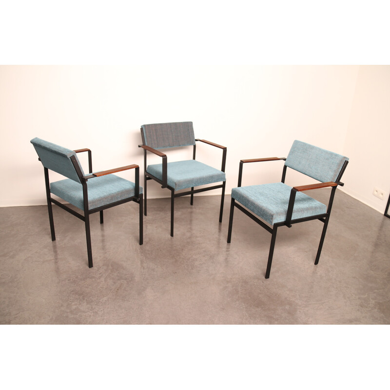 Set of 3 vintage dining chairs with armrests model Sm17 by Cees Braakman for Pastoe, Netherlands 1960s