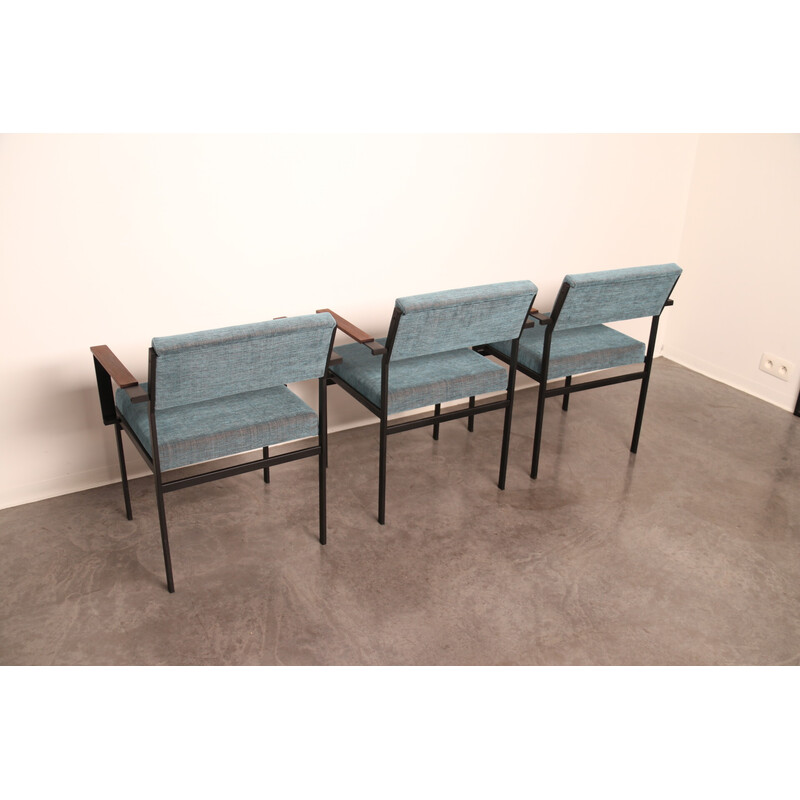 Conjunto de 3 cadeiras de jantar vintage com apoios de braços modelo Sm17 de Cees Braakman para Pastoe, Holanda, anos 60
