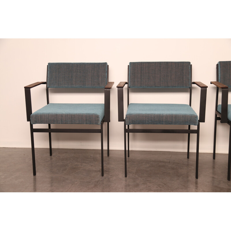 Set of 3 vintage dining chairs with armrests model Sm17 by Cees Braakman for Pastoe, Netherlands 1960s