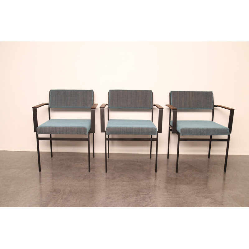 Conjunto de 3 cadeiras de jantar vintage com apoios de braços modelo Sm17 de Cees Braakman para Pastoe, Holanda, anos 60