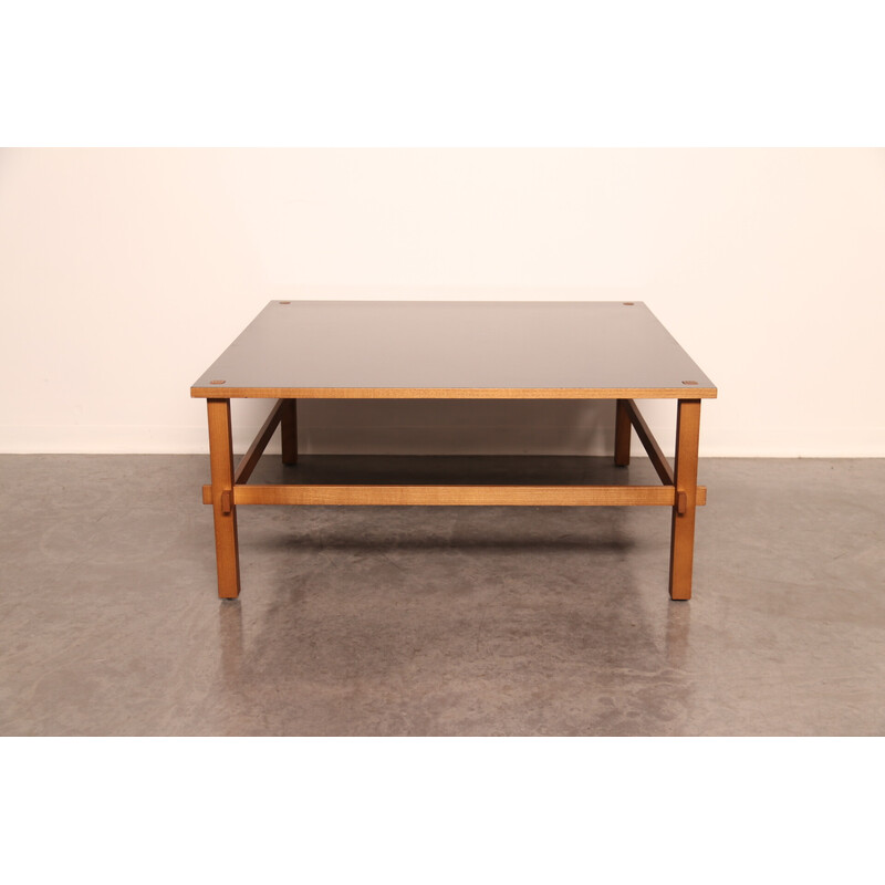 Vintage coffee table model "Gio" in walnut by Gianfranco Frattini for Tacchini, Italy 2000s